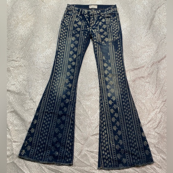 Free People Denim - Free People Floral Bell Bottom Jeans
